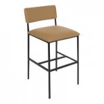 BFM Seating Meghan Black Powder-Coated Steel Customizable Side Chair with Gray Vinyl Back and Seat BFM Seating Meghan Black Powder-Coated Steel Customizable Side Chair with Gray Vinyl Back and Seat