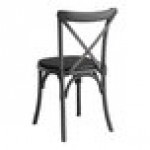 Lancaster Table & Seating Vineyard Smokey Black Wood Cross Back Chair with 1