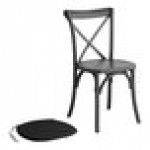 Lancaster Table & Seating Vineyard Smokey Black Wood Cross Back Chair with 1