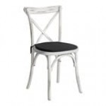 Lancaster Table & Seating Vineyard Smokey Black Wood Cross Back Chair with 1