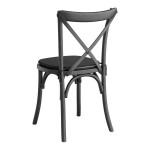 Lancaster Table & Seating Vineyard Smokey Black Wood Cross Back Chair with 1