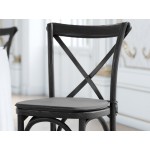 Lancaster Table & Seating Vineyard Smokey Black Wood Cross Back Chair with 1