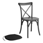 Lancaster Table & Seating Vineyard Smokey Black Wood Cross Back Chair with 1