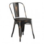 Lancaster Table & Seating Alloy Ruby Red Indoor Cafe Chair with Black Wood Seat