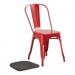 Lancaster Table & Seating Alloy Ruby Red Indoor Cafe Chair with Black Wood Seat