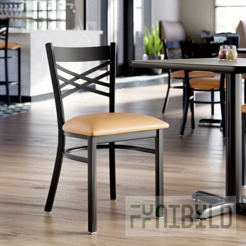 Lancaster Table & Seating Black Finish Cross Back Chair with 2 1/2