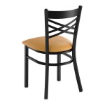 Lancaster Table & Seating Black Finish Cross Back Chair with 2 1/2