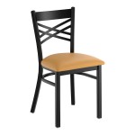 Lancaster Table & Seating Black Finish Cross Back Chair with 2 1/2