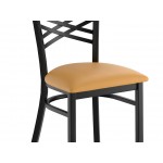 Lancaster Table & Seating Black Finish Cross Back Chair with 2 1/2