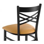 Lancaster Table & Seating Black Finish Cross Back Chair with 2 1/2