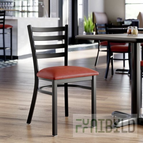 Lancaster Table & Seating Black Finish Ladder Back Chair with 2 1/2