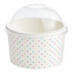Choice 16 oz. Green Paper Frozen Yogurt / Food Cup With Dome Lid - 50/Case