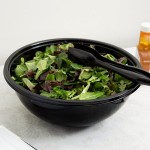 Fineline 5320-BK Super Bowl 320 oz. Black PET Plastic Bowl - 25/Case