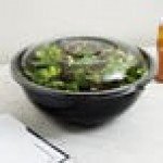 Fineline 5320-BK Super Bowl 320 oz. Black PET Plastic Bowl - 25/Case