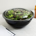 Fineline 5320-BK Super Bowl 320 oz. Black PET Plastic Bowl - 25/Case