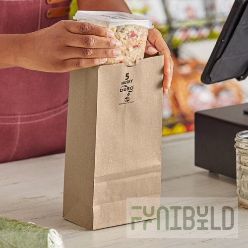 Duro Husky Dubl Life 5 lb. Heavy Duty Natural Kraft Bag - 400/Bundle