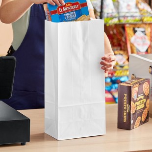 25 lb. Tall White Paper Bag - 500/Bundle