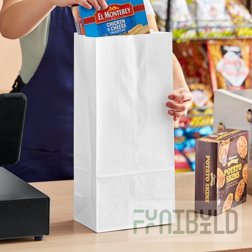 25 lb. Tall White Paper Bag - 500/Bundle