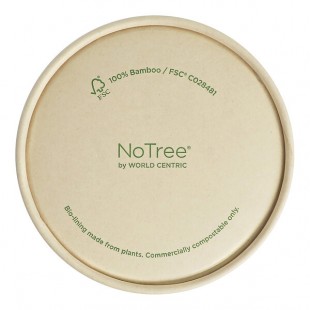 World Centric NoTree 12-32 oz. Compostable Paper Kraft Lid - 500/Case
