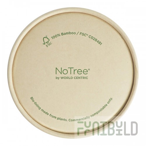 World Centric NoTree 12-32 oz. Compostable Paper Kraft Lid - 500/Case