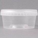 12 oz. Clear Tamper Resistant Tamper-Evident Safe Lock Deli Container with Lid - 50/Case