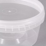 12 oz. Clear Tamper Resistant Tamper-Evident Safe Lock Deli Container with Lid - 50/Case