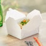 Choice White Microwavable Folded Paper #4 Take-Out Container 7 3/4 Choice White Microwavable Folded Paper #4 Take-Out Container 7 3/4