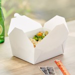 Choice White Microwavable Folded Paper #4 Take-Out Container 7 3/4 Choice White Microwavable Folded Paper #4 Take-Out Container 7 3/4