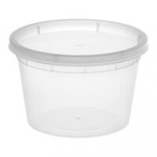 Pactiv/Newspring 16 oz. Translucent Round Deli Container Combo Pack - 240/Case