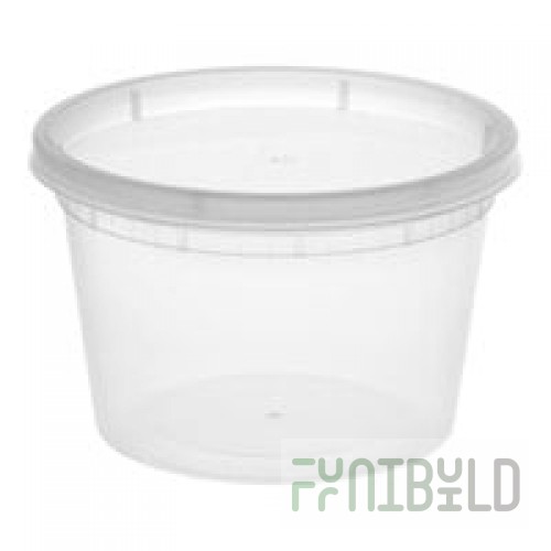 Pactiv/Newspring 16 oz. Translucent Round Deli Container Combo Pack - 240/Case