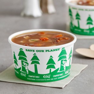 EcoChoice Compostable Paper Food Cup with Tree Design 12 oz. - 25/Pack