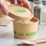 EcoChoice 8 oz. Kraft Paper Food Cup with Vented Lid - 250/Case EcoChoice 8 oz. Kraft Paper Food Cup with Vented Lid - 250/Case