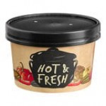 EcoChoice 8 oz. Kraft Paper Food Cup with Vented Lid - 250/Case EcoChoice 8 oz. Kraft Paper Food Cup with Vented Lid - 250/Case