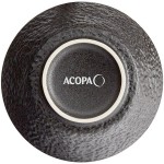 Acopa Heika 16 oz. Black Matte Textured Stoneware Bowl - Sample