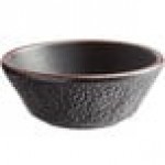 Acopa Heika 16 oz. Black Matte Textured Stoneware Bowl - Sample