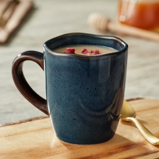Acopa Highlands 10 oz. Skyfall Blue China Mug - Sample