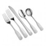 Acopa Atglen 18/0 Stainless Steel Medium Weight Flatware 5 Piece Set - Sample