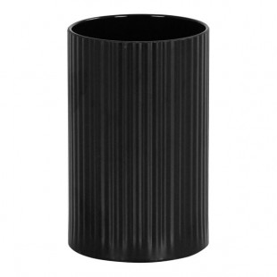 Cal-Mil 30 oz. Black Ribbed Melamine Crock / Condiment Jar 24020-4-13 Cal-Mil 30 oz. Black Ribbed Melamine Crock / Condiment Jar 24020-4-13