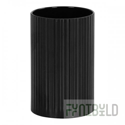Cal-Mil 30 oz. Black Ribbed Melamine Crock / Condiment Jar 24020-4-13