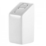 Bright White Square Porcelain Salt Shaker - 48/Case Bright White Square Porcelain Salt Shaker - 48/Case