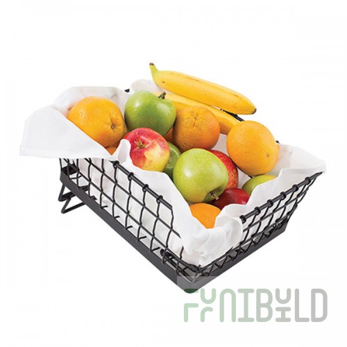 TableCraft GMT13105 Grand Master Transformer Black Powder Coated Metal Half Size Rectangular Basket -13