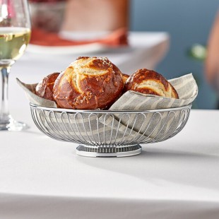 TableCraft 4174 Chalet Medium Oval Chrome Basket - 9