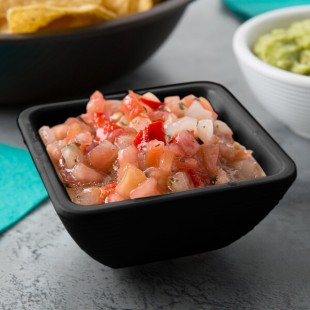 TableCraft RAMS4BK 4 oz. Black Square Ribbed Melamine Ramekin - 12/Pack