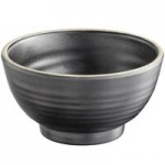 Acopa Ugoki 2 oz. Matte Black Square Melamine Sauce Dish with Ivory Rim - 12/Pack