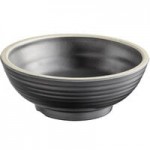 Acopa Ugoki 2 oz. Matte Black Square Melamine Sauce Dish with Ivory Rim - 12/Pack