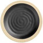 Acopa Ugoki 2 oz. Matte Black Square Melamine Sauce Dish with Ivory Rim - 12/Pack