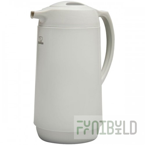 Zojirushi AHGB-10D-WB 34 oz. White Glass-Lined Thermal Serve Carafe with Twist Open Stopper