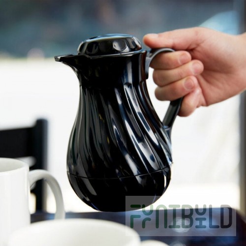 Vollrath 52122 SwirlServe 10 oz. Black Hot-N-Cold Beverage Server