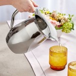 Acopa 64 oz. Smooth Stainless Steel Bell Pitcher with Ice Guard