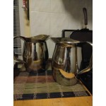 Acopa 64 oz. Smooth Stainless Steel Bell Pitcher with Ice Guard